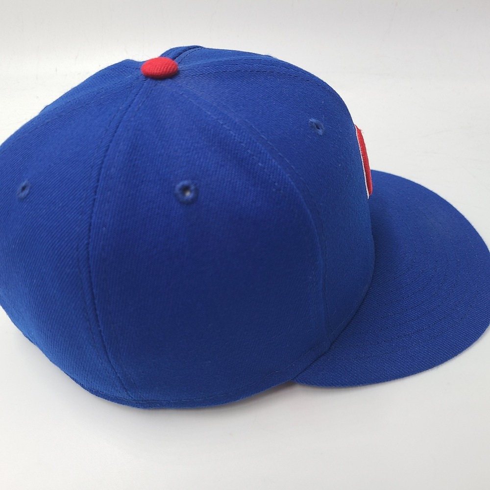 Chicago Cubs Hat Fitted 7 1/4 New Era 59Fifty Blue Red MLB Baseball Logo Men - Picture 6 of 11
